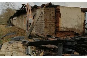 Пожар на сенохранилище в деревне Дуброво