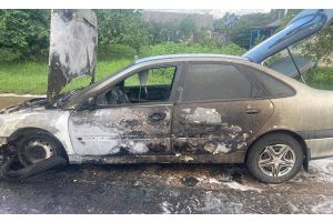 В Молодечно огонь полностью  уничтожил легковой автомобиль