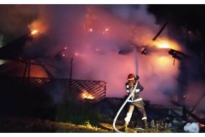 Пожар в агрогородке Лебедево
